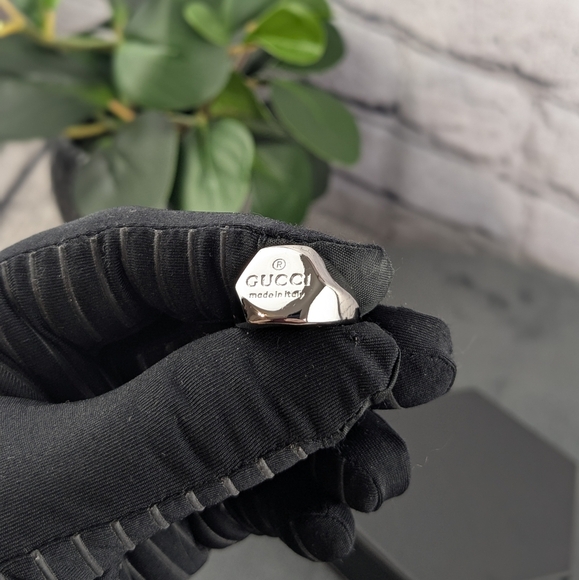 Gucci signet wide adjustable ring, unisex women's men's - Picture 1 of 13